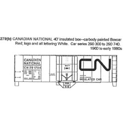 CDS DRY TRANSFER S-279 CANADIAN NATIONAL 40' INSULATED BOXCAR - S SCALE