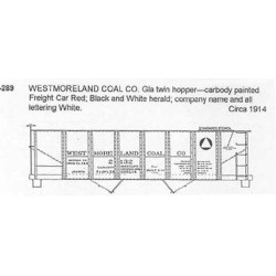 CDS DRY TRANSFER O-289  WESTMORELAND COAL 2 BAY HOPPER - O SCALE