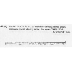 CDS DRY TRANSFER S-421  NICKEL PLATE ROAD 50' / 53' FLAT CARS - S SCALE