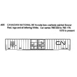 CDS DRY TRANSFER N-435 CANADIAN NATIONAL 86' BOXCAR - N SCALE