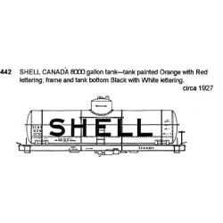 CDS DRY TRANSFER N-442  SHELL CANADA TANK CAR - N SCALE