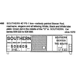 CDS DRY TRANSFER S-450  SOUTHERN RAILWAY 40' BOXCAR - S SCALE