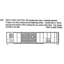 CDS DRY TRANSFER G-461  NEW YORK CENTRAL 50' DOUBLE DOOR BOXCAR - G SCALE