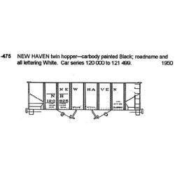 CDS DRY TRANSFER N-475  NEW HAVEN 2 BAY HOPPER - N SCALE