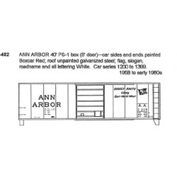 CDS DRY TRANSFER N-482 ANN ARBOR 40' BOXCAR - N SCALE