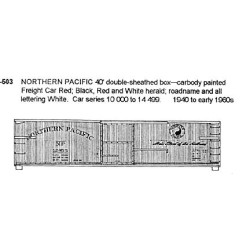 CDS DRY TRANSFER N-503  NORTHERN PACIFIC 40' BOXCAR - N SCALE