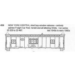 CDS DRY TRANSFER G-529  NEW YORK CENTRAL BAY WINDOW CABOOSE - G SCALE
