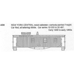 CDS DRY TRANSFER N-530  NEW YORK CENTRAL WOOD CABOOSE - N SCALE