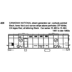 CDS DRY TRANSFER N-628 CANADIAN NATIONAL STEAM GENERATOR - N SCALE