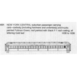 CDS DRY TRANSFER N-651  NEW YORK CENTRAL COMMUTER COACH - N SCALE