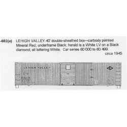 CDS DRY TRANSFER N-682  LEHIGH VALLEY 40' BOXCAR - N SCALE