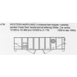 CDS DRY TRANSFER S-710  WESTERN MARYLAND 2 BAY HOPPER - S SCALE