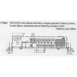 CDS DRY TRANSFER S-718  READING DIESEL SWITCHER - S SCALE