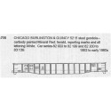 CDS DRY TRANSFER G-720  CHICAGO BURLINGTON & QUINCY 52'6" GONDOLA - G SCALE