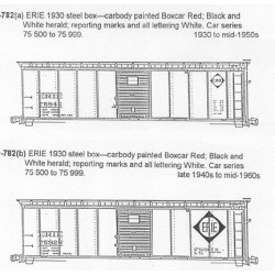 CDS DRY TRANSFER S-782  ERIE 40' BOXCAR - S SCALE