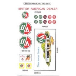 SCALE SIGNS - BRIT-3 - BRITISH AMERICAN GAS STATIONS - HO SCALE