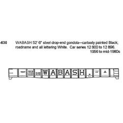 CDS DRY TRANSFER S-630  WABASH 52'  GONDOLA - S SCALE