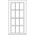 GRANDT LINE 5283 - 38" x 86" 6/6 DOUBLE HUNG WINDOW - HO SCALE