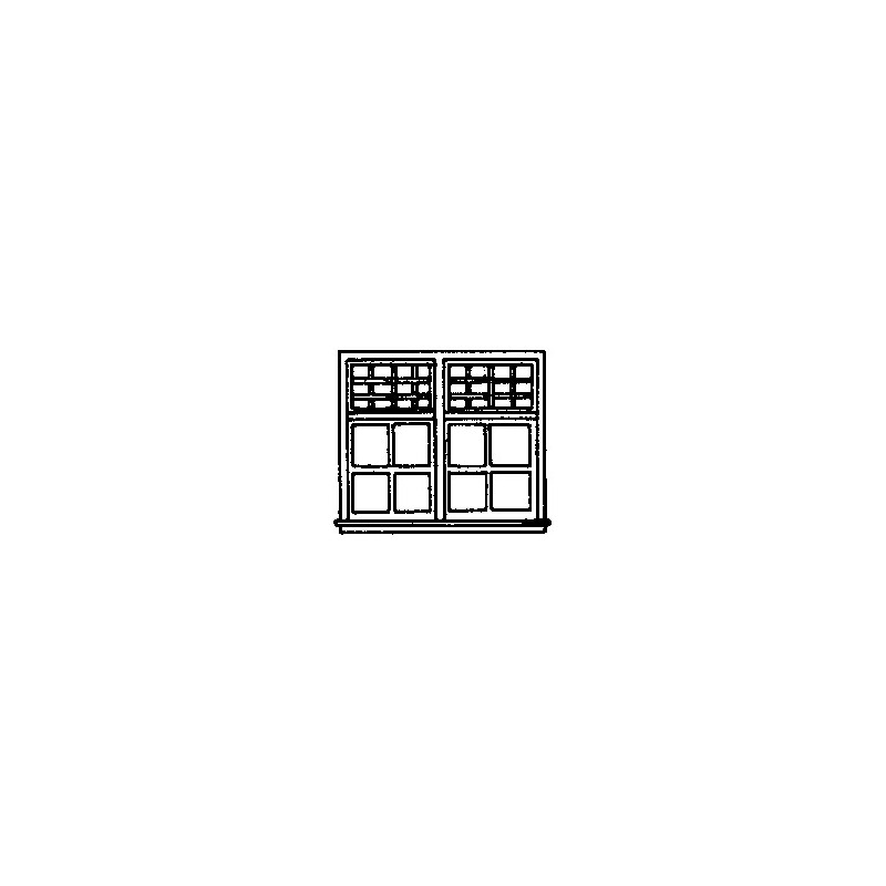 GRANDT LINE 5208 - PAIRED DOUBLE HUNG WINDOWS - 85" X 48" - HO SCALE