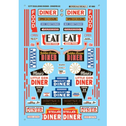 MICROSCALE DECAL 87-983 - ROADSIDE DINER SIGNS - HO SCALE