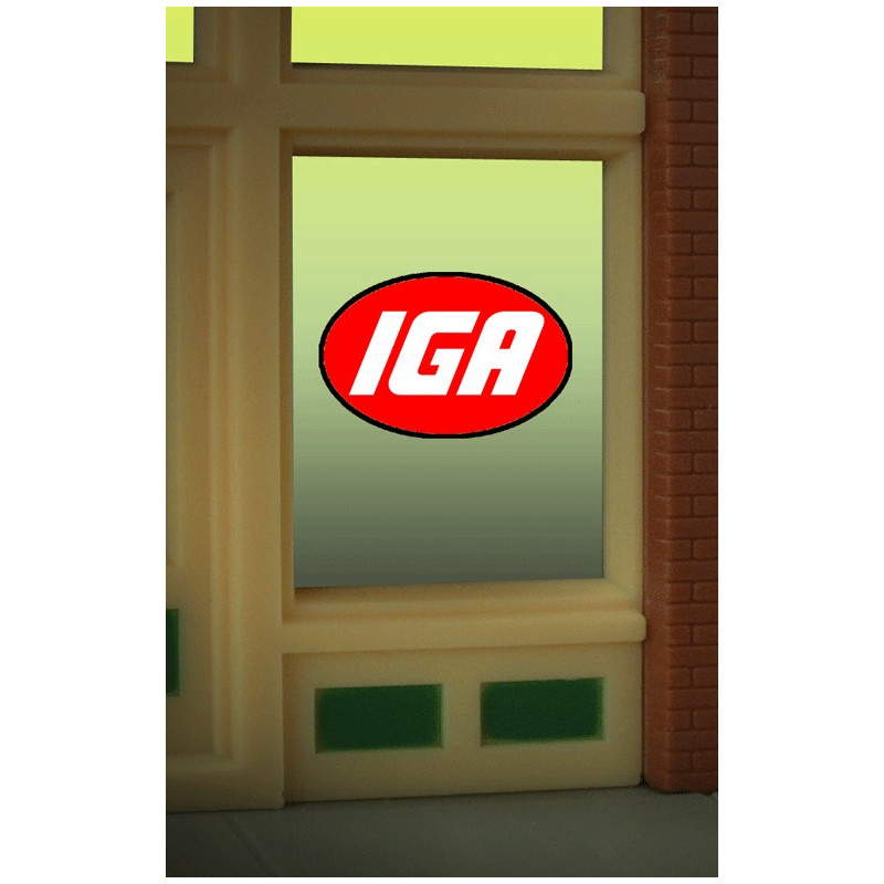Miller's IGA Grocers Animated Neon Window Sign  #8915  O/O27 HO scale 