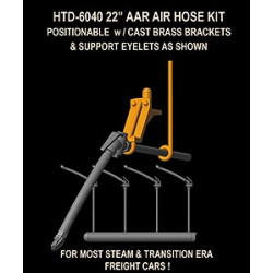 HI-TECH 6040 - AAR 22" AIR HOSES - WITH CAST BRASS BRACKETS