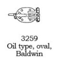 PSC 3259 - STEAM LOCOMOTIVE FIREBOX DOOR - OVAL - BALDWIN OIL TYPE