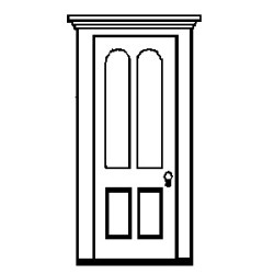 GRANDT LINE 5263 - RESIDENCE DOOR WITH ARCHED WINDOWS - HO SCALE