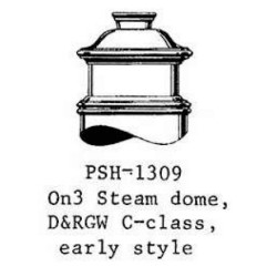 PSC 1309 - STEAM LOCOMOTIVE STEAM DOME - D&RGW C CLASS EARLY STYLE - O SCALE