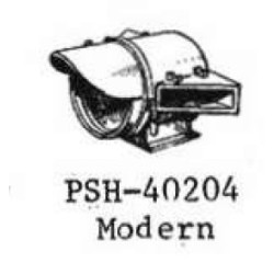PSC 40204 - STEAM LOCOMOTIVE HEADLIGHT WITH VISOR & SIDE NUMBERBOARDS - O SCALE