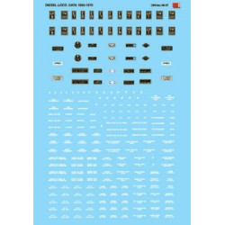 MICROSCALE DECAL 48-37 - DIESEL LOCOMOTIVE DATA - WHITE - O SCALE