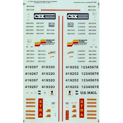MICROSCALE DECAL 87-508 - CSX / SEABOARD SYSTEM / USPS / XTRA 45' TRAILERS - HO SCALE