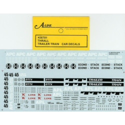 A-LINE DECAL 26701 - TRAILER TRAIN THRALL WELL CAR - HO SCALE