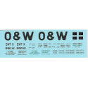 DANS RESIN CASTING DECALS - ONEIDA & WESTERN BATHTUB COAL GONDOLA - OWTX 99012