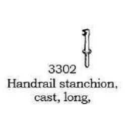 PSC 3302 - STEAM LOCOMOTIVE BOILER HANDRAIL STANCHIONS - LONG - HO SCALE