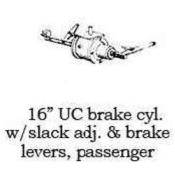 PSC 33168 - 16" UC BRAKE CYLINDER WITH SLACK ADJUSTER & LEVERS