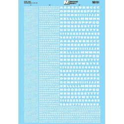 MICROSCALE DECAL 90151 - ALPHABET EXTENDED BOLD GOTHIC WHITE - HO SCALE