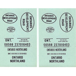 CHAMP DECAL HN-157 - ONTARIO NORTHLAND BLACK LETTERING - HO SCALE