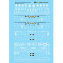 MICROSCALE DECAL 60-1525 - ILLINOIS CENTRAL/CANADIAN NATIONAL 50' BOXCARS - N SCALE