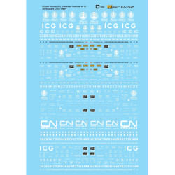 MICROSCALE DECAL 60-1525 - ILLINOIS CENTRAL/CANADIAN NATIONAL 50' BOXCARS - N SCALE