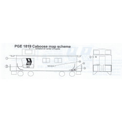 BLACK CAT DECAL - BC304-N - PACIFIC GREAT EASTERN WOOD CABOOSE - MAP - N SCALE MAP