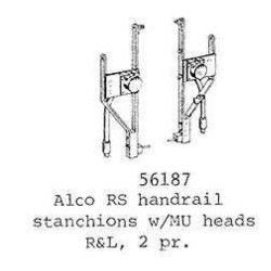 PSC 56187 - DIESEL LOCOMOTIVE ALCO RS END HANDRAIL STANCHIONS WITH MU HEADS - O SCALE