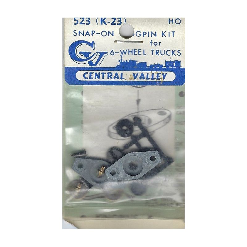 CENTRAL VALLEY 523 ( K-23 ) - SNAP-ON KINGPIN FOR 6 WHEEL TRUCKS - HO SCALE