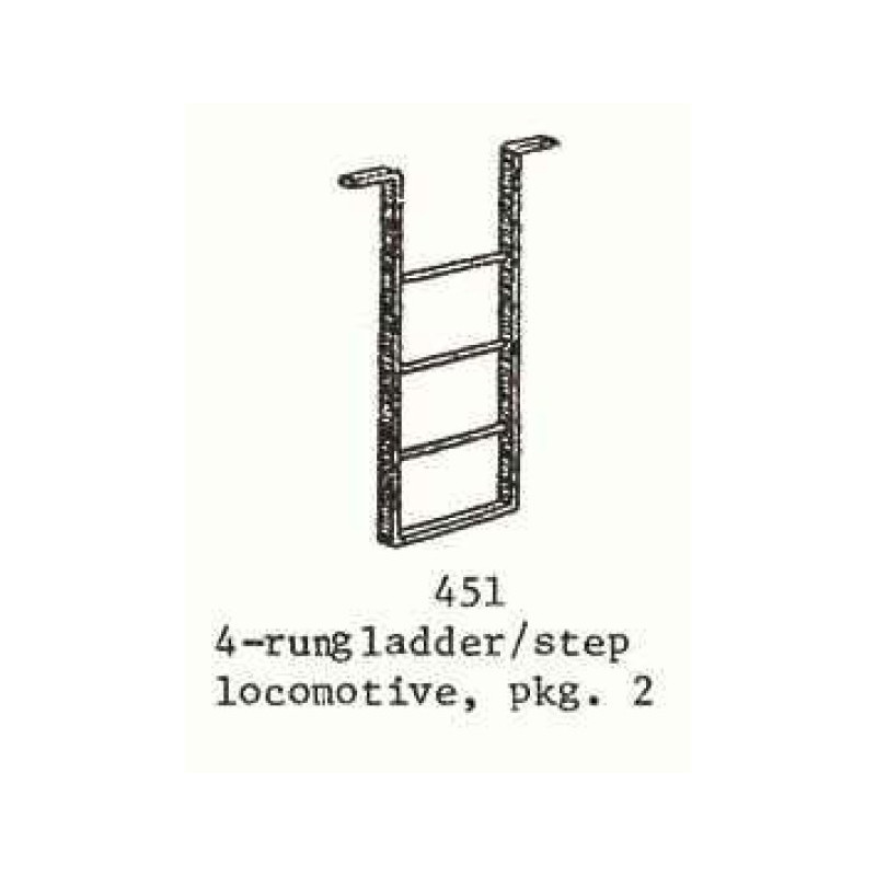 PSC 451 - STEAM LOCOMOTIVE 4 RUNG LADDER/STEP - O SCALE