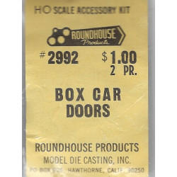 ROUNDHOUSE 2992 - 6' BOXCAR SUPERIOR 6 PANEL DOORS - HO SCALE
