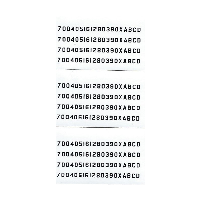 CHAMP DECAL X-97 - NUMBERBOARDS - BLACK NUMBERS ON WHITE BACKGROUND - HO SCALE