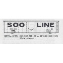 HERALD KING DECAL B-100 - SOO LINE 50' BOXCAR - HO SCALE