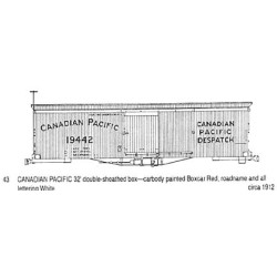 CDS DRY TRANSFER N-43NOS CANADIAN PACIFIC 32' BOXCAR  - N SCALE