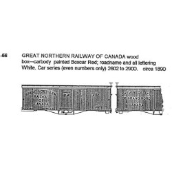 CDS DRY TRANSFER N-56NOS  GREAT NORTHERN OF CANADA BOXCAR - N SCALE