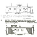 CDS DRY TRANSFER N-67NOS  CENTRAL VERMONT CABOOSE - N SCALE